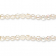TQ Perles d’eau douce nugget rond 8-9 mm Blanc naturel