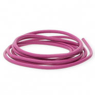Cuir DQ rond&nbsp;2&nbsp;mm Rose cerise