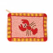 Porte monnaie cancer Rose clair-rouge-marron clair-jaune ocre