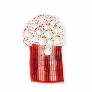 Broches popcorn Rouge-blanc-dor&eacute;