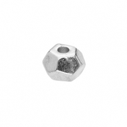 Perles en m&eacute;tal DQ hexagone Argent&eacute; antique (sans nickel)