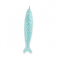 Breloques en c&eacute;ramique DQ&reg; grecque sardine Bleu turquoise