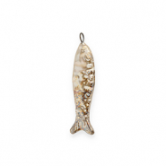 Breloques en c&eacute;ramique DQ&reg; grecque sardine Beige