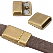 Fermoir aimant&eacute; en m&eacute;tal DQ (pour cuir plat 10mm) Bronze antique (sans nickel)