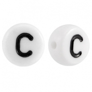 Perles acryliques alphabet lettre C blanc