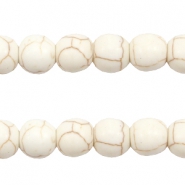 Perles en c&eacute;ramique 8mm blanc cass&eacute;