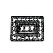 Breloques en m&eacute;tal TQ rectangle style Boho argent&eacute; antique