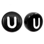 Perles acryliques alphabet lettre U noir