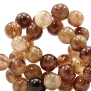 Pierres naturelles Quartz 8mm Multicolore marron naturel