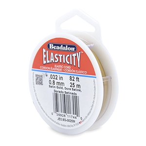 Beadalon Elastic Stringing Wire 0.8mm 25 metre Dor&eacute; satin&eacute;