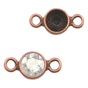 Appr&ecirc;ts en m&eacute;tal TQ serti 2 anneaux pour chaton SS39 cuivre (sans nickel)