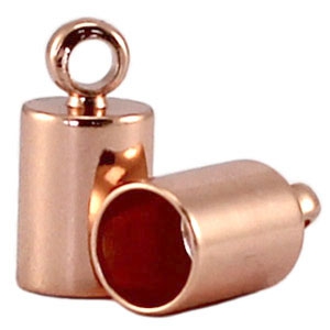 Embouts en m&eacute;tal DQ 3mm Dor&eacute; ros&eacute;