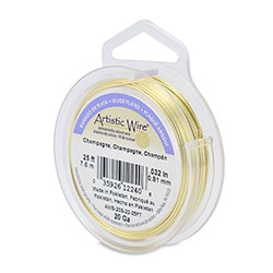 20 Gauge Artistic Wire Plaqu&eacute; argent champagne