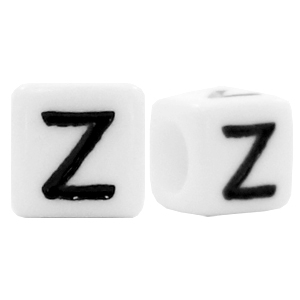 Perles acryliques alphabet lettre Z blanc