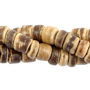 Perles en coco disque 5-6mm marron clair (couleur naturelle de coco)
