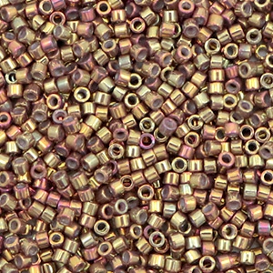 Perles Miyuki delicas 11/0 Metallic iris earth batik gold DB-1010