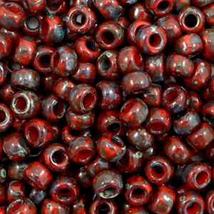 Perles de rocailles Miyuki 6/0 Opaque picasso red 6-4513