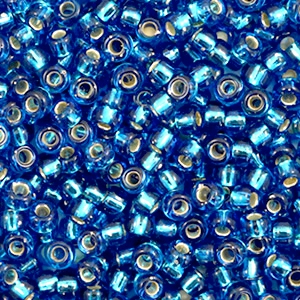 Perles de rocailles Miyuki 8/0 Silverlined capri blue 8-25