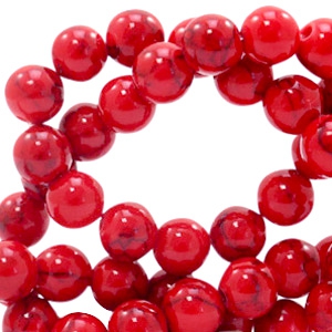 Pierres naturelles Calcite avec effet marbr&eacute; 8mm Rouge rubis