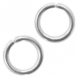 Appr&ecirc;ts en acier inox anneau bris&eacute; 4mm argent&eacute; antique