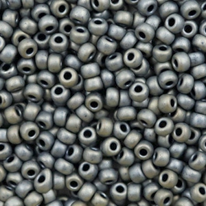 Perles de rocailles Miyuki 8/0 Metallic matte silver grey 8-2002