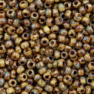 Perles de rocailles Miyuki 8/0 Opaque picasso brown 8-4517