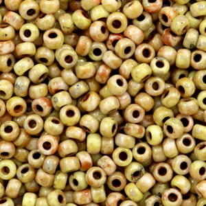 Perles de rocailles Miyuki 8/0 Opaque picasso yellow 8-4512