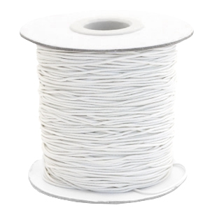 Fil &eacute;lastique color&eacute; 1mm blanc cass&eacute;