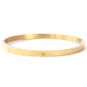 Bracelets en acier inox avec c&oelig;ur Dor&eacute;
