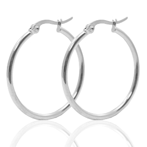 Appr&ecirc;ts en acier inox cr&eacute;oles 30mm Argent&eacute;