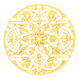 Pendentifs boh&egrave;mes rond mandala Dor&eacute; (sans nickel)
