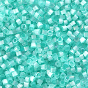 Perles Miyuki delicas 11/0 Silk satin dyed aqua green DB-1812