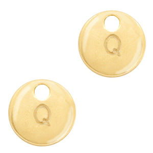Breloques en m&eacute;tal Basic Quality lettre Q Dor&eacute; (sans nickel)