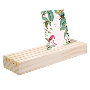 Pr&eacute;sentoir bijoux en bois pour cartes &agrave; bijoux 4 lignes Naturel (couleur naturelle du bois)