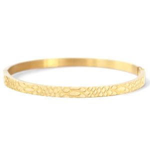 Bracelets en acier inox serpent Dor&eacute;