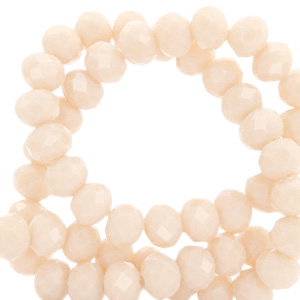 Perles &agrave; facettes 6x4mm disque P&ecirc;che beige-pearl shine coating