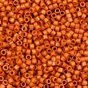 Perles Miyuki d&eacute;licas 11/0 Duracoat opaque dyed ginger rust brown DB-2352