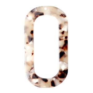 Pendentifs en r&eacute;sine oblong ovale 56x30mm Marron beige m&eacute;lang&eacute;