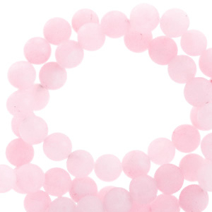 Pierres naturelles Quartz 4mm mat Rose clair