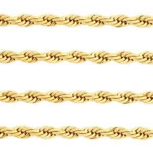 Appr&ecirc;ts en acier inox cha&icirc;ne maille jaseron twist dor&eacute;