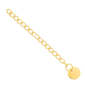 Appr&ecirc;ts en acier inox cha&icirc;nette d'extension m&eacute;daillon rond 8mm dor&eacute;