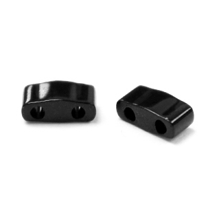 Perles Miyuki half tila 5x2.3mm Opaque black HTL-401