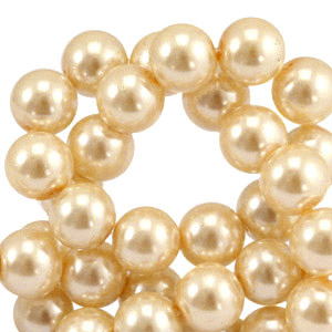 Perles en verre cir&eacute;es 8 mm Top Quality Dor&eacute; riche