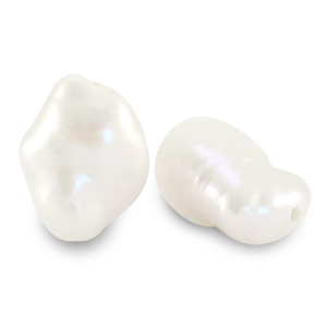 BQ Perles d'eau douce nugget haute lustre Blanc naturel
