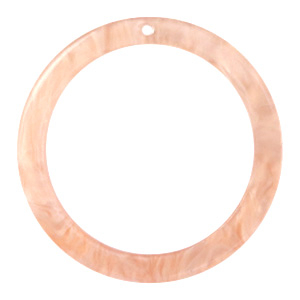 Pendentifs en r&eacute;sine rond 35mm&nbsp; Rose p&ecirc;che