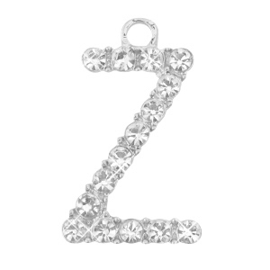 Breloques en m&eacute;tal Basic Quality strass lettre Z Argent&eacute; antique