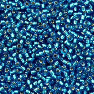 Perles de rocailles Miyuki 11/0 Silverlined capri blue 11-25