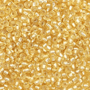 Perles de rocailles Miyuki 11/0 Silverlined light gold 11-2