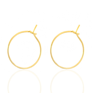 Boucles d'oreilles en acier inox 15mm Dor&eacute;
