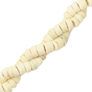 Perles en coco disque 6mm Blanc